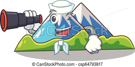 450x224 Sailor With Binocular Mountain Scenery Isolated From The Mascot