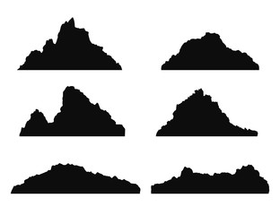 312x240 Mountains Silhouette Drawing Isolated On A White Background