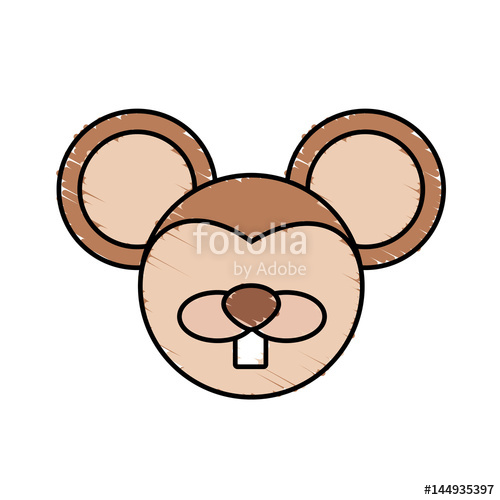 500x500 Drawing Mouse Face Animal Vector Illustration Stock Image