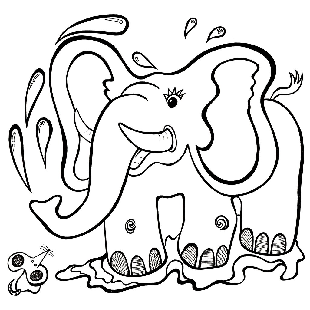 1024x1024 Hattie And Colin', Elephant And Mouse, Cartoon Animal