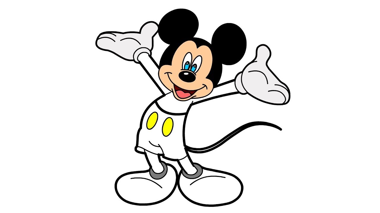 1280x720 How To Draw Mickey Mouse Cartoon Animation For Children Drawing