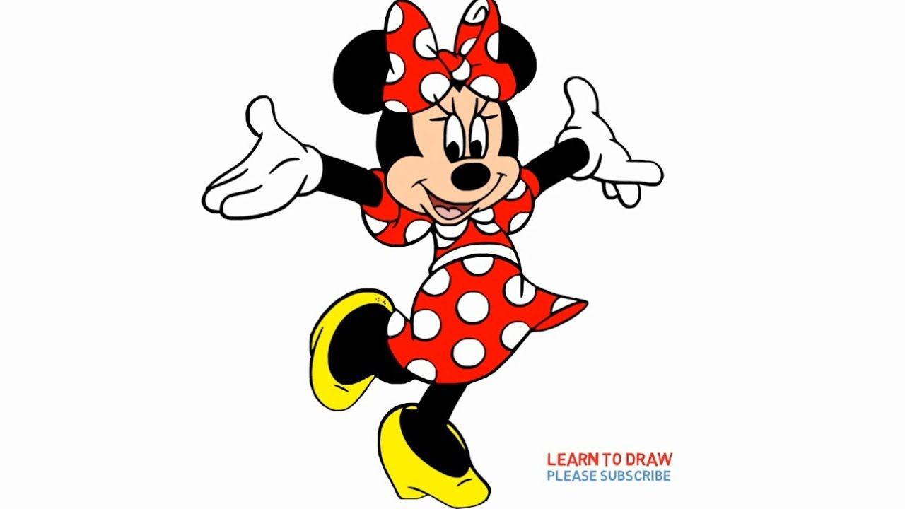 1280x720 Minnie Mouse Cartoon Drawing How To Draw Minnie Mouse Stepstep