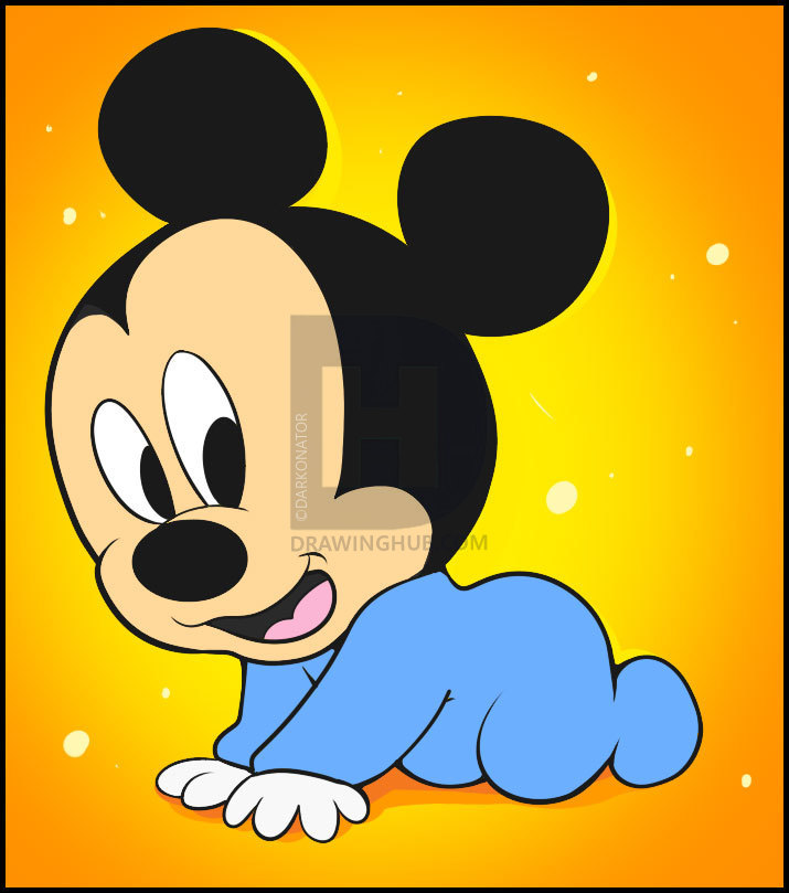 715x809 How To Draw Baby Mickey, Step