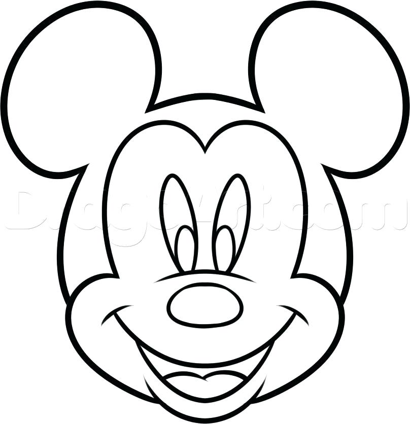 808x836 Drawing Of Mickey Mouse Face
