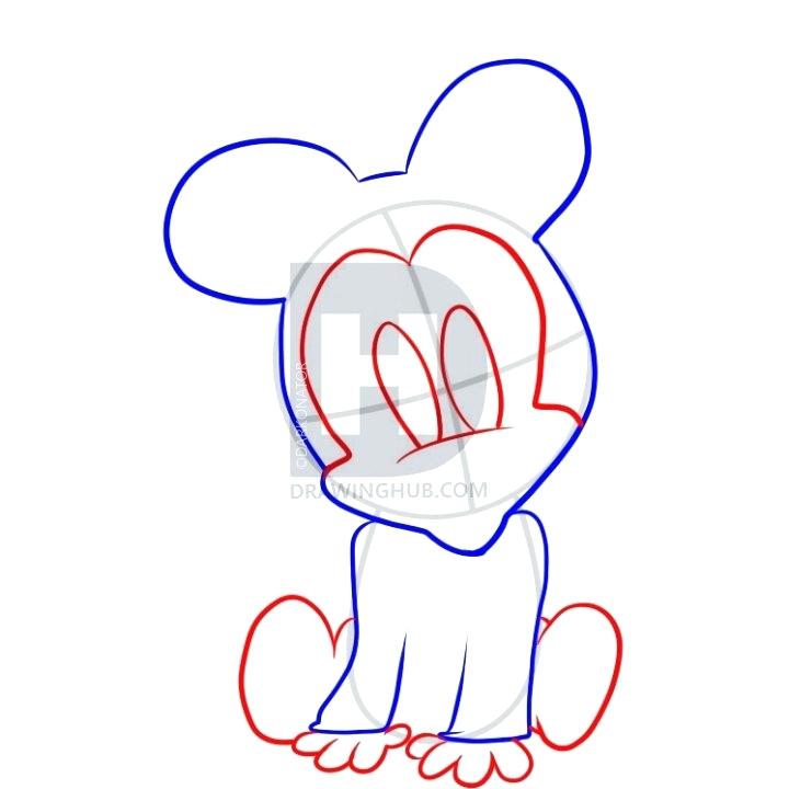 720x720 Minnie Mouse Drawing Step