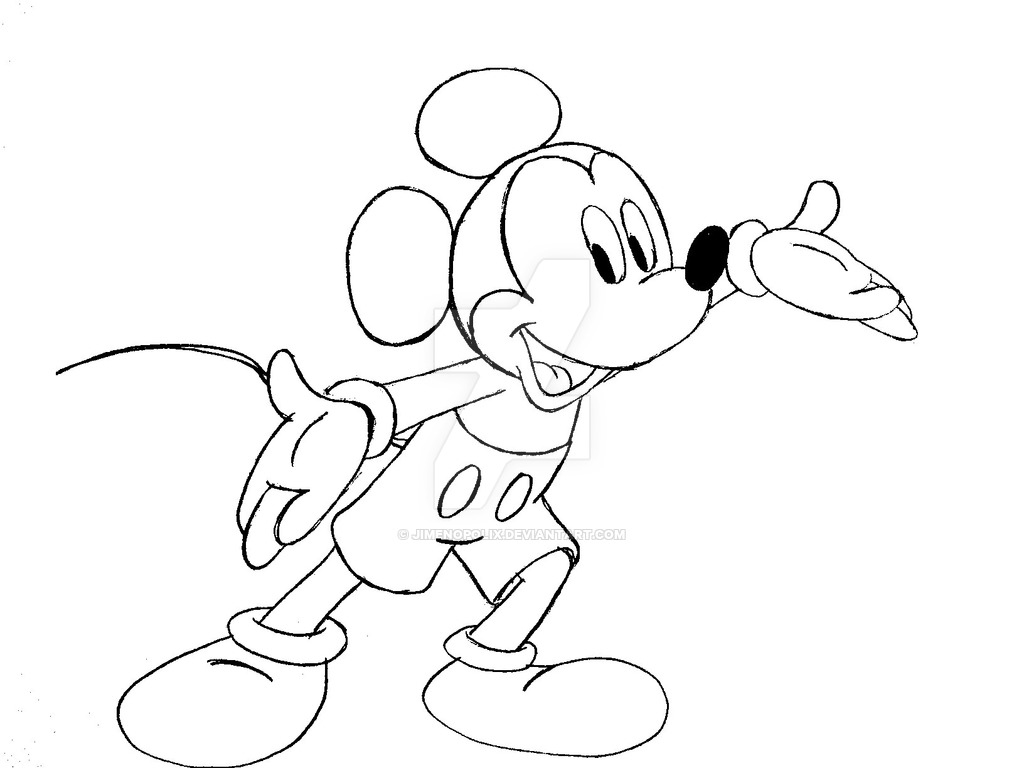 1024x768 Huge Collection Of 'mickey Mouse Line Drawing' Download More Than