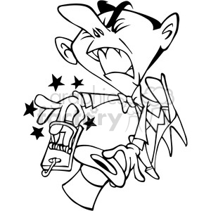 300x300 Cartoon Magician With Mouse Trap On His Fingers Outline Clipart