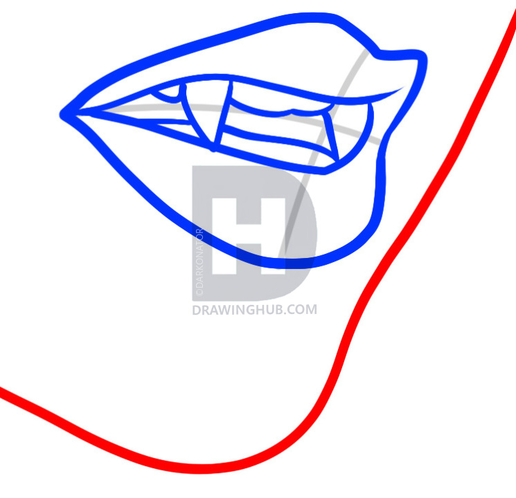 745x720 how to draw a vampire mouth, vampire mouth, step