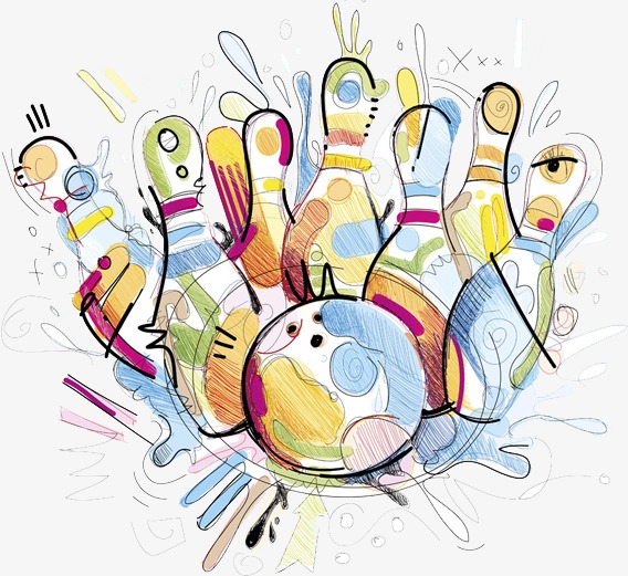 568x521 Hand Drawing, Bowling, Movement, Hand Painted Png Clipart Image