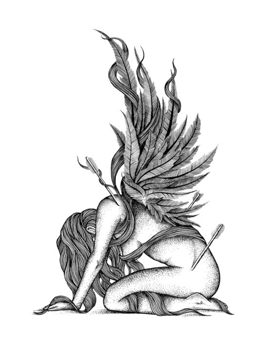 550x712 Drawing Illustration Art Hair Girl Black And White Design Bampw Fall