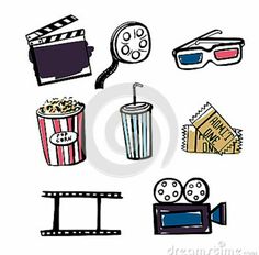 236x232 Doodle Movie Film Camera Director Chair Clapper Vector Cinema