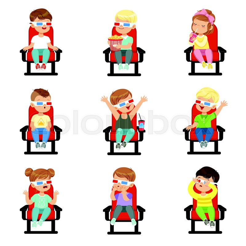 800x800 Cute Little Kids In Glasses On Red Stock Vector Colourbox