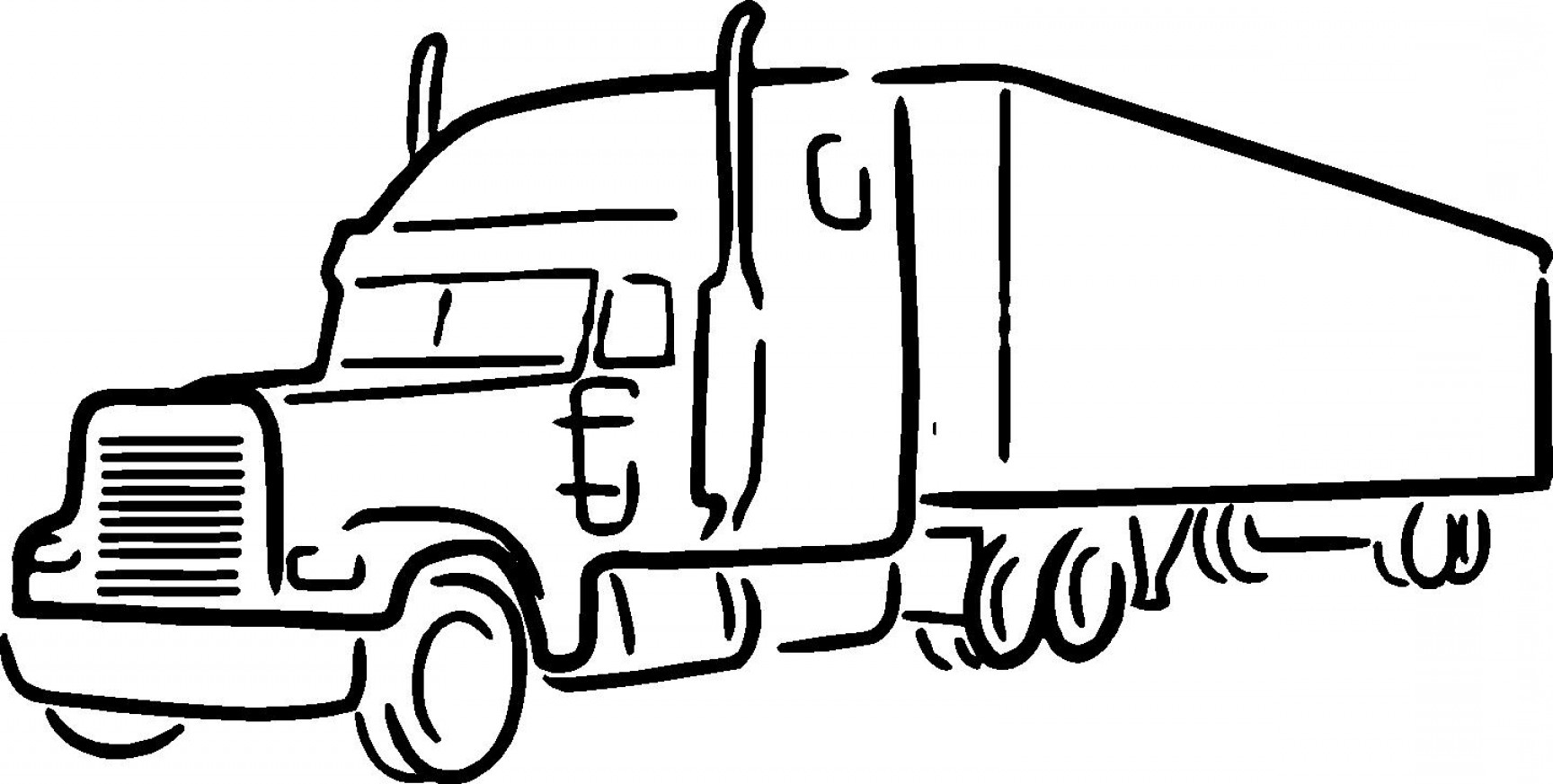 1728x873 Semi Truck Drawing Inspirational Vector Isolated Black On White