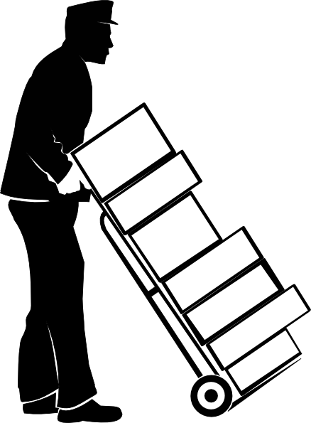 438x595 Black And White Moving Truck Cartoon