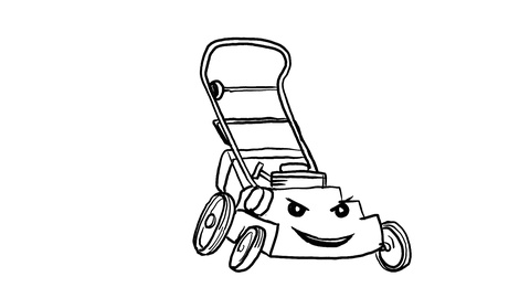 480x270 Lawn Mower Cartoon Drawing Animation Footage