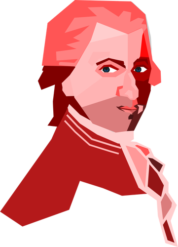 361x500 portrait of mozart vector drawing