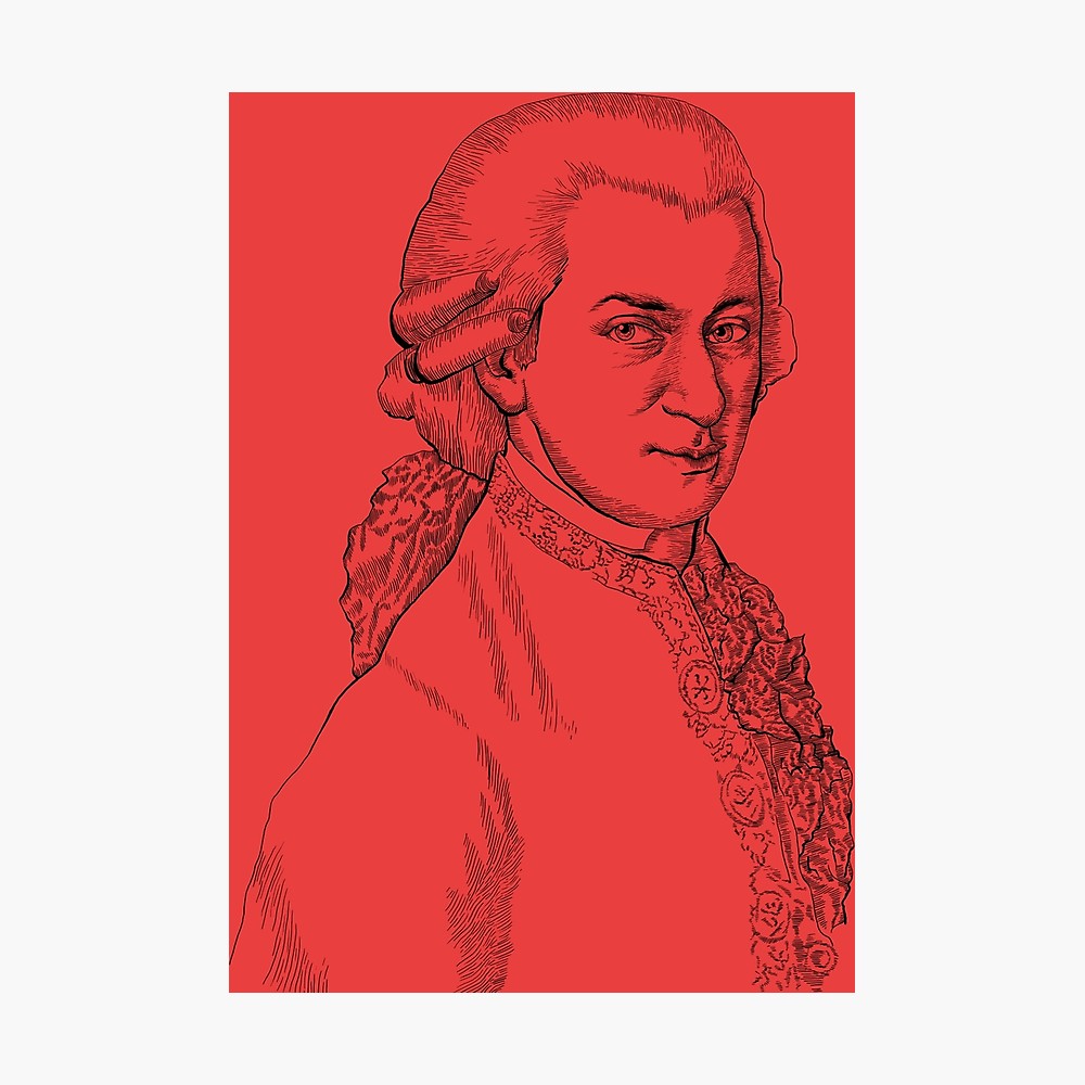 1000x1000 wolfgang amadeus mozart drawing photographic print
