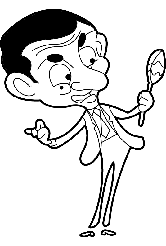 Printable Mr Bean Coloring Pages Mr Bean Desenho Outline Drawings ...