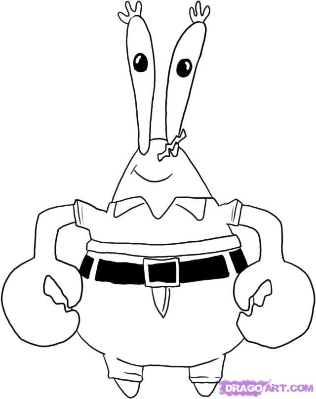 640x807 Draw Mr Krabs, Step