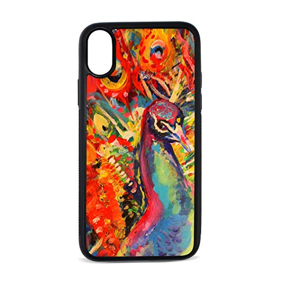 569x569 keakia drawing peacock iphone x case rubber shockproof