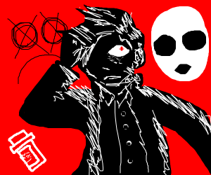 300x250 edgy boy crazy mask and pills shy guy