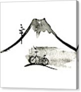 163x186 Mountain Fuji And Bike, Japanese Art, Vector Acrylic Print