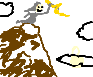 300x250 Zeus Throwing Bolts Of Lightning From Mt Olympus