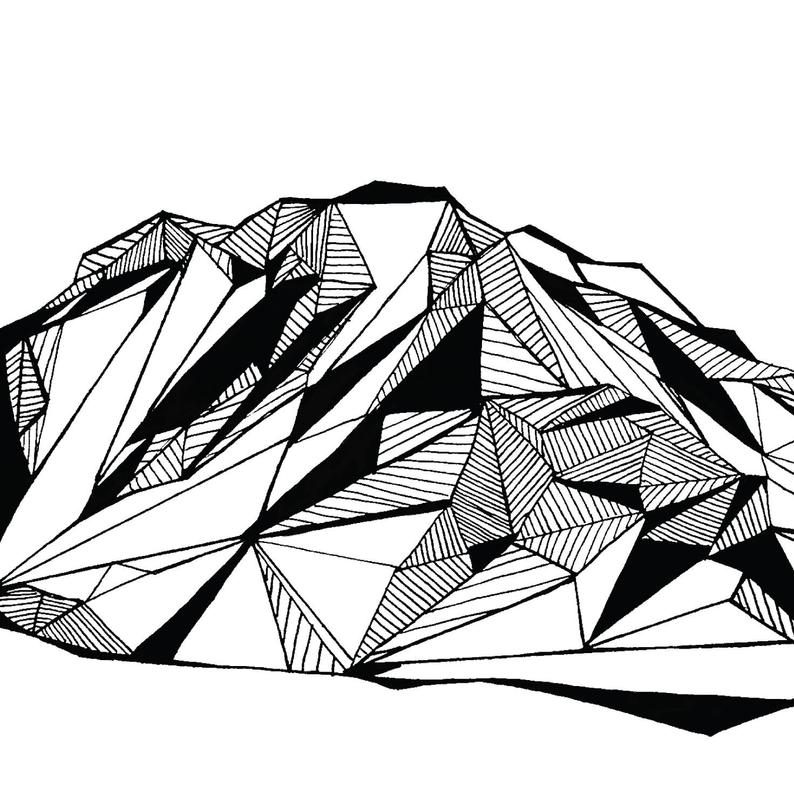 794x795 Washington State Mountains Polygonal Drawings Art Print Etsy