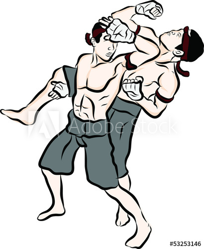 410x500 hand drawn thai martial arts and muay thai boran