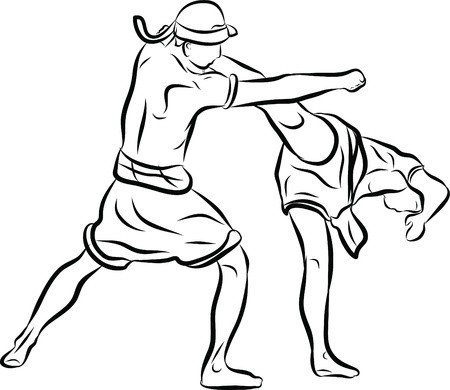 450x390 hand drawn thai martial arts and muay thai boran royalty free