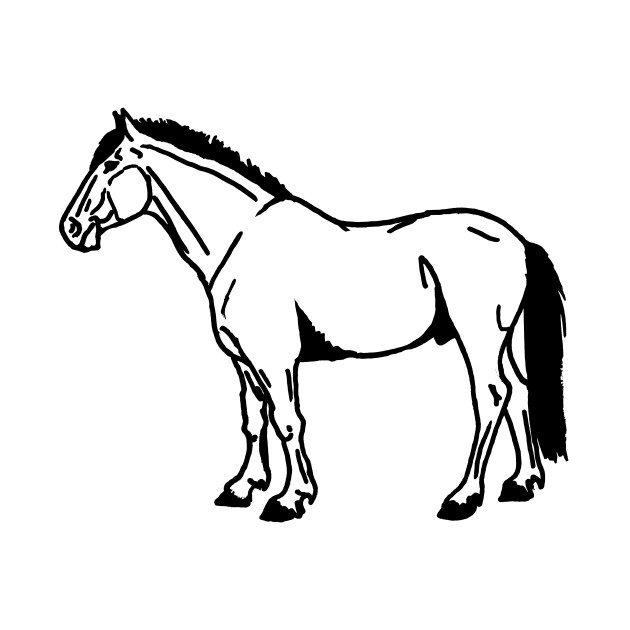 630x630 Black Horse Line Art