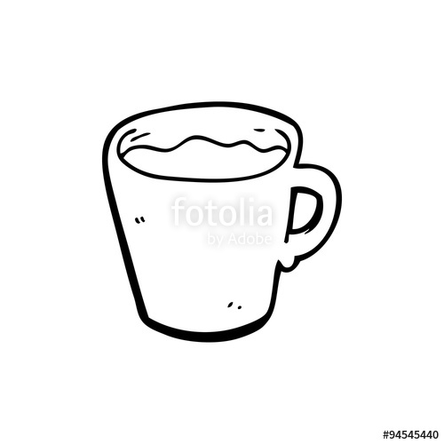 500x500 Line Drawing Cartoon Coffee Mug Stock Image And Royalty Free
