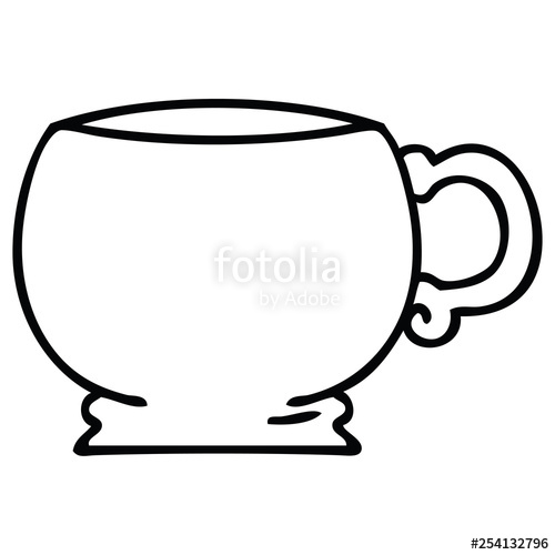 500x500 Quirky Line Drawing Cartoon Mug Stock Image And Royalty Free
