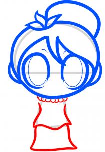 210x302 how to draw chibi mulan, step