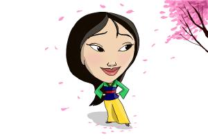300x200 how to draw mulan step