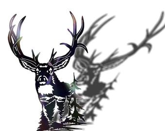 340x270 Drawing Of Mule Deer Etsy