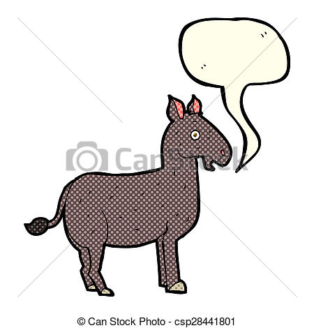 450x470 Cartoon Mule With Speech Bubble Stock Illustration