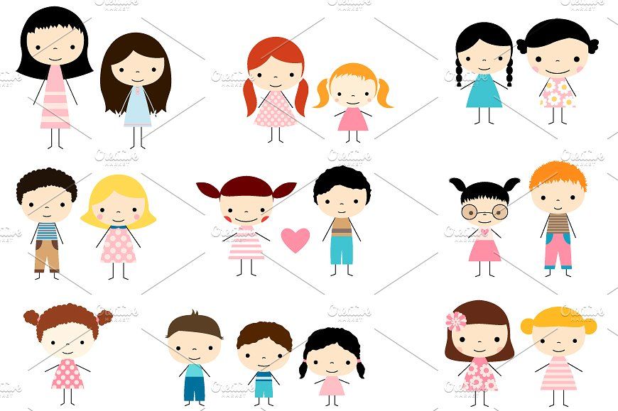 870x579 Multicultural Stick Figures Clipart