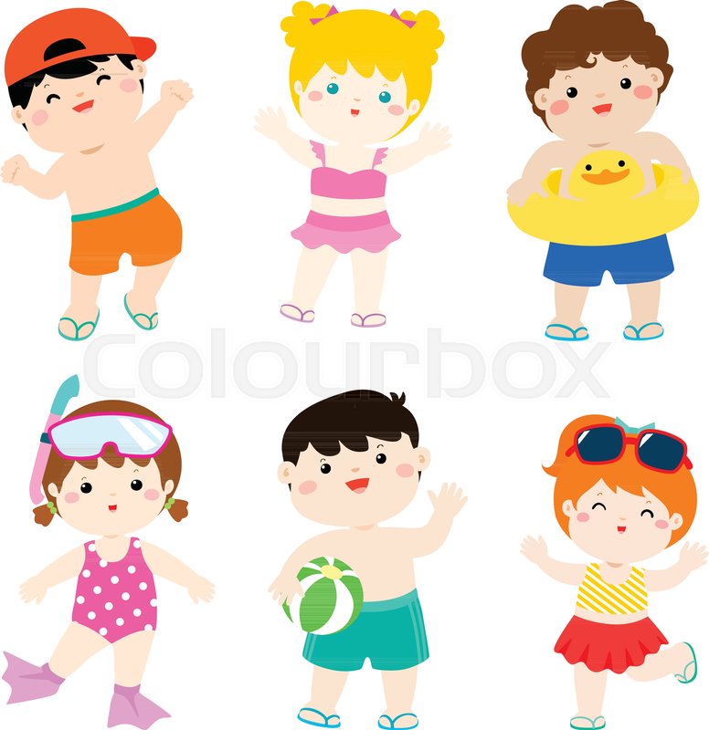 776x800 Summer Multicultural Cute Kids In Stock Vector Colourbox
