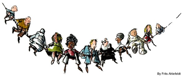 588x246 The Multicultural Society On A String Today's Funny Illustration