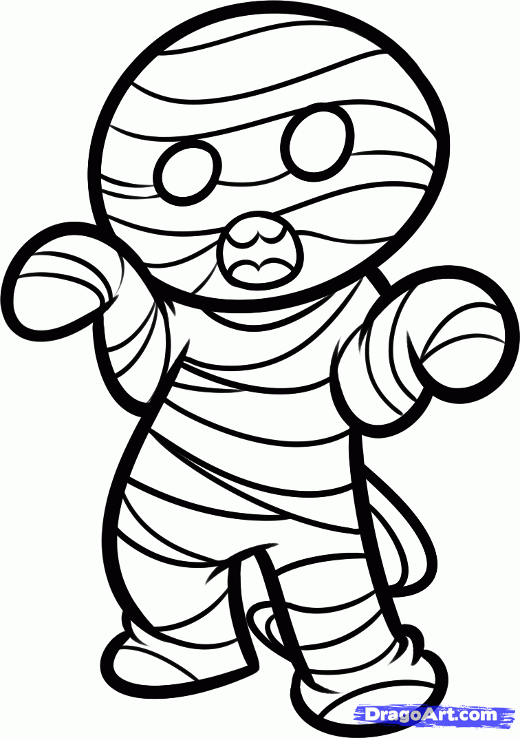 756x1072 How To Draw A Halloween Mummy Step