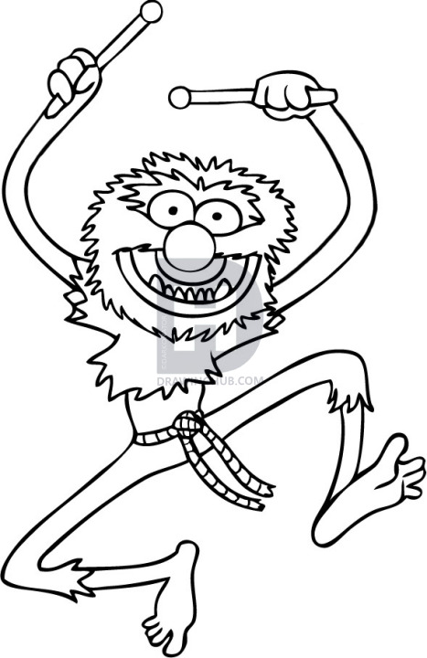 467x720 how to draw animal from the muppets, step