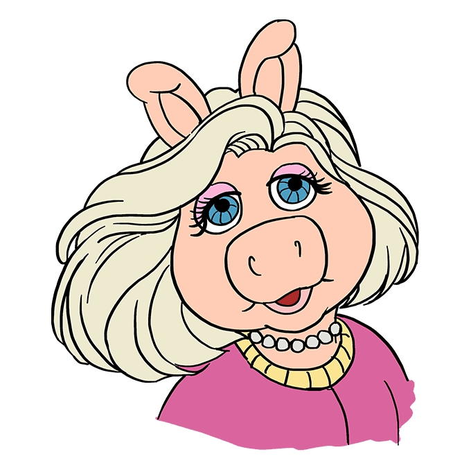 680x678 How To Draw Miss Piggy From The Muppet Show