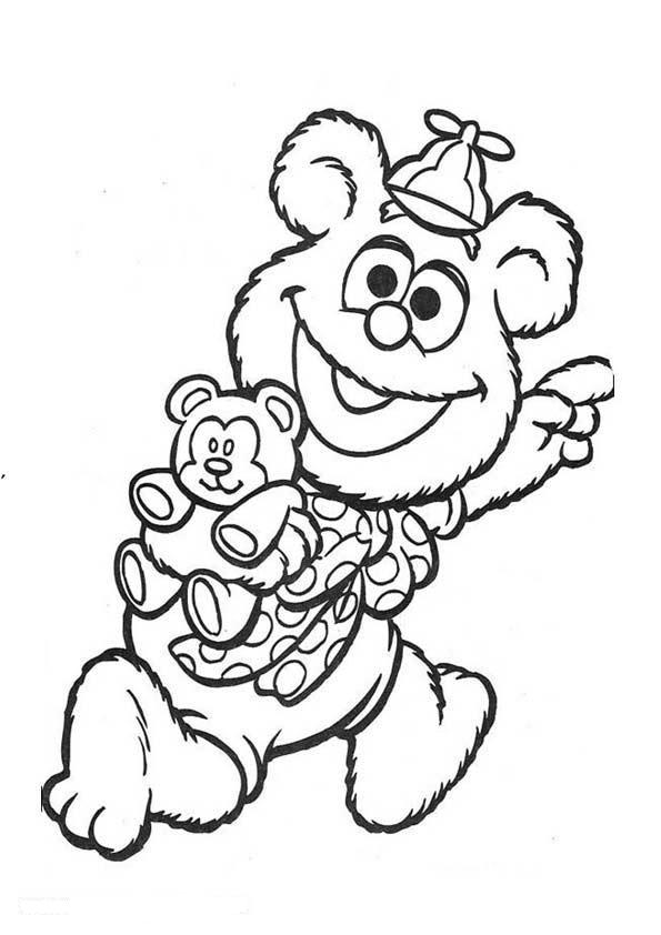 595x842 Drawing Coloring For Child Muppets Babies With Bear Coloring