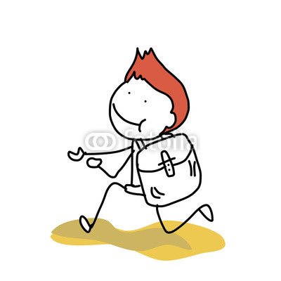 400x400 Hand Drawing Cartoon Back To School Wall Mural Group