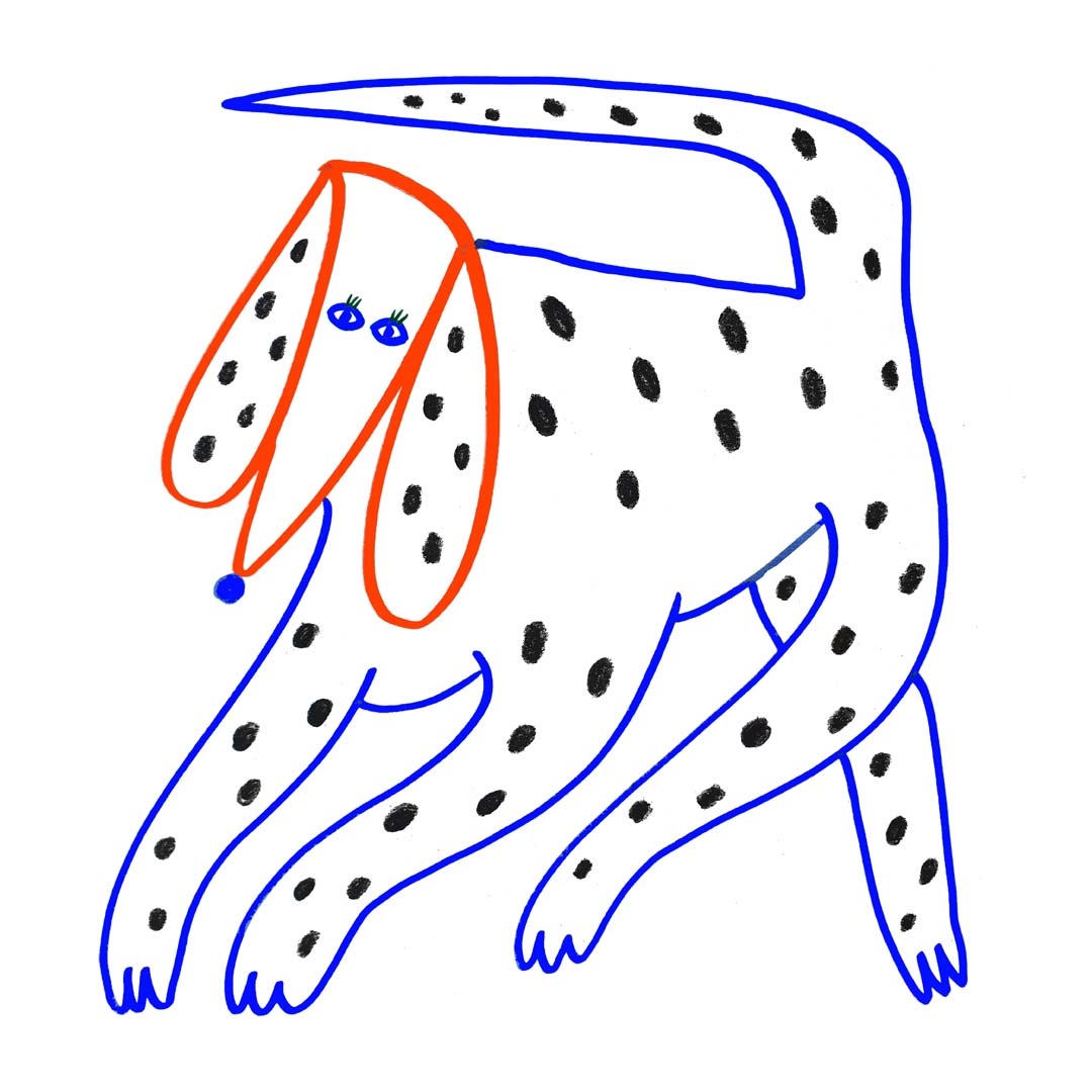 1080x1080 Dog Illustration, Art Print, Animal Illustration, Wall Art