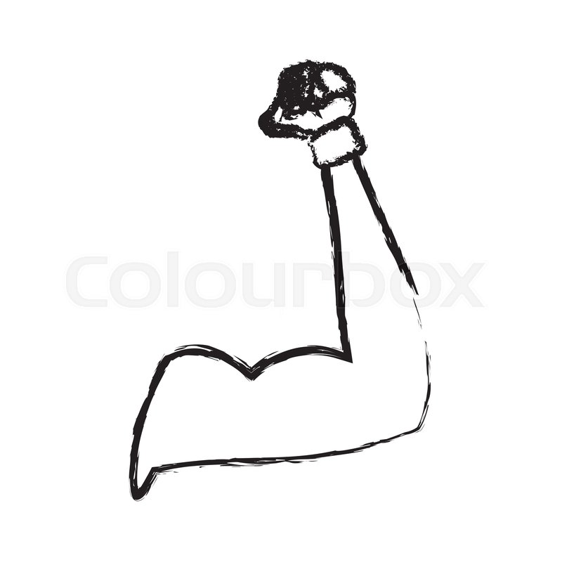 800x800 Sketch Arm Strong Muscle Gym Design Stock Vector Colourbox