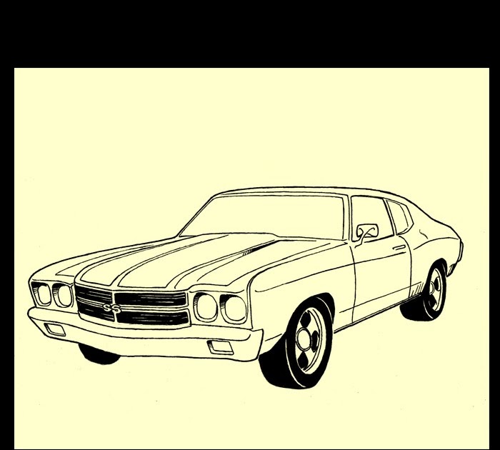 700x630 How To Draw A Muscle Car Chevelle Ss Art Drawingjpg