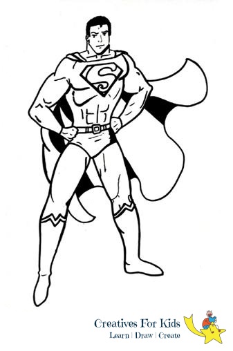 337x508 How To Draw Superman Step