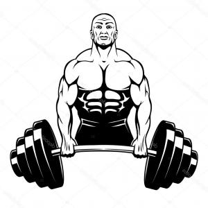 300x300 Stock Illustration Strong Muscular Man Flexes Hands Shopatcloth